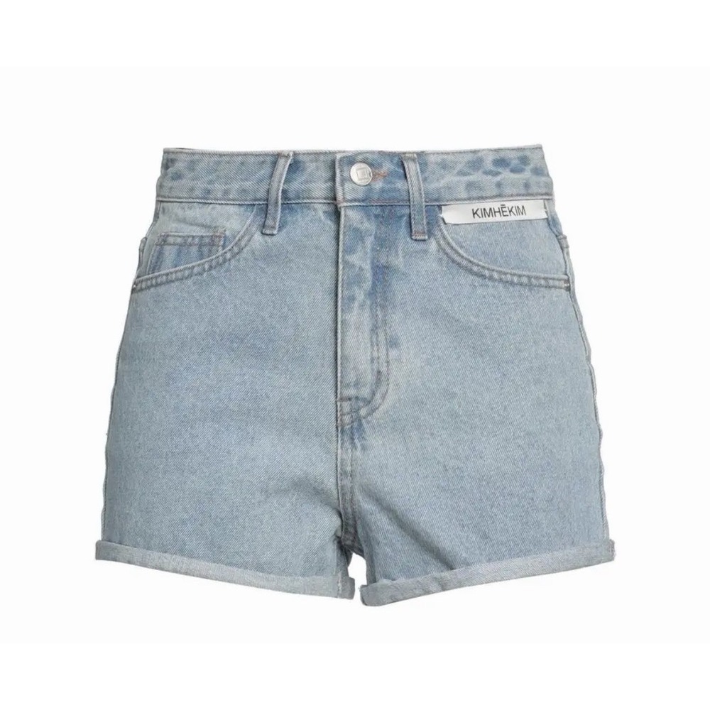 KIMHEKIM My Uniform blue cotton rolled cuff denim short shorts S